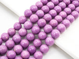 Top Quality Natural Genuine Phosphosiderite Smooth Round Beads, 8mm/10mm/12mm Purple Gemstone Beads,15.5" Full Strand,SKU#U178