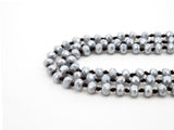 60" Long Hand Knotted AB Gray Color Crystal Necklace, Long Necklace, Gray Color 2x4mm Rondelle Faceted Crystal Beads, SKU#D13