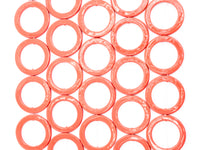 40mm Natural Mother of Pearl Beads, Coral Color O Ring Gemstone Beads, Pearl Shell Beads, 15inch full strand, SKU#U190