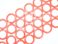 40mm Natural Mother of Pearl Beads, Coral Color O Ring Gemstone Beads, Pearl Shell Beads, 15inch full strand, SKU#U190