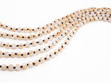 60" EXTRA Long Hand Knotted  Neutral Color Crystal Necklace, Double Wrap Necklace, Gold Beige Color 2x4mm Rondelle Crystal Beads, SKU#D20