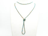 60"/36" Long Hand Knotted Blue Gold Color Crystal Necklace, Double Wrap Necklace, Turquoise Color 4mm/8mm Rondelle Crystal Beads, SKU#D19