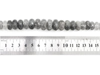 8-18mm Quality Natural Cloudy Quartz Graduated,Faceted/Smooth Rondelle Gemstone Beads,Gray Color Beads, 15.5inch strand, SKU#U206