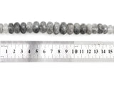 8-18mm Quality Natural Cloudy Quartz Graduated,Faceted/Smooth Rondelle Gemstone Beads,Gray Color Beads, 15.5inch strand, SKU#U206