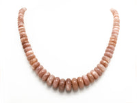 8-18mm High Quality Natural Peach Moonstone Graduated,Faceted/Smooth Rondelle Gemstone Beads, 15inch strand, SKU#U209/U199