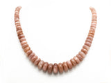 8-18mm High Quality Natural Peach Moonstone Graduated,Faceted/Smooth Rondelle Gemstone Beads, 15inch strand, SKU#U209/U199