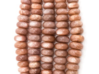 8-18mm High Quality Natural Peach Moonstone Graduated,Faceted/Smooth Rondelle Gemstone Beads, 15inch strand, SKU#U209/U199