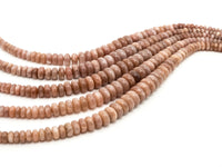 8-18mm High Quality Natural Peach Moonstone Graduated,Faceted/Smooth Rondelle Gemstone Beads, 15inch strand, SKU#U209/U199