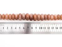 8-18mm High Quality Natural Peach Moonstone Graduated,Faceted/Smooth Rondelle Gemstone Beads, 15inch strand, SKU#U209/U199
