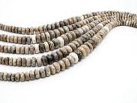 8-18mm High Quality Natural Fossil Coral Gemstone Graduated Beads, Faceted/Smooth Rondelle Gemstone Beads,15inch strand, SKU#U210/U200