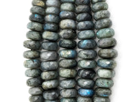 8-18mm High Quality Natural Labradorite Graduated,Faceted/Smooth Roundelle Gemstone Beads,15.5inch strand, SKU#U205