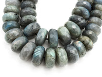 8-18mm High Quality Natural Labradorite Graduated,Faceted/Smooth Roundelle Gemstone Beads,15.5inch strand, SKU#U205