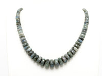 8-18mm High Quality Natural Labradorite Graduated,Faceted/Smooth Roundelle Gemstone Beads,15.5inch strand, SKU#U205