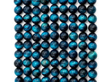 Quality Natural Enhanced Color Blue Tiger Eye Round Beads, 4mm/6mm/8mm/10mm/12mm/14mm, Blue Tiger Eye Gemstone, 15.5'' strand, SKU#U217