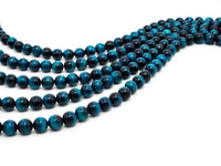 Quality Natural Enhanced Color Blue Tiger Eye Round Beads, 4mm/6mm/8mm/10mm/12mm/14mm, Blue Tiger Eye Gemstone, 15.5'' strand, SKU#U217