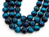 Quality Natural Enhanced Color Blue Tiger Eye Round Beads, 4mm/6mm/8mm/10mm/12mm/14mm, Blue Tiger Eye Gemstone, 15.5'' strand, SKU#U217