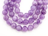 Quality Natural Lavender Jade Round Smooth Beads, 8mm/10mm/12mm beads Finish, Purple Gemstone Beads, 15.5inch strand, SKU#U216