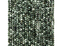 High Quality Natural Seraphinite Faceted Round Sparkly Beads, 2mm/3mm Seraphinite Green Gemstone Beads,15.5" Full Strand,SKU#U213