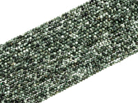 High Quality Natural Seraphinite Faceted Round Sparkly Beads, 2mm/3mm Seraphinite Green Gemstone Beads,15.5" Full Strand,SKU#U213