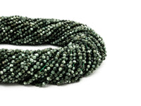 High Quality Natural Seraphinite Faceted Round Sparkly Beads, 2mm/3mm Seraphinite Green Gemstone Beads,15.5" Full Strand,SKU#U213