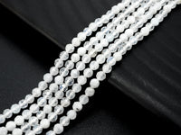 Quality Natural Moonstone Round Faceted beads, 2mm/3mm/4mm Small Sparkly White Gemstone Beads, White Moonstone, 15.5inch strand, SKU#U214