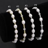 White Freshwater Pearl Stretchy Bracelet, Sku#EF510