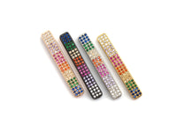 Rainbow CZ Micro Pave Tube/ Bar Connector for Bracelet/Necklace, Link Connector, Spacer Connector, 5x35mm,sku#E429