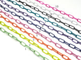 8x17mm Enamel Paper Clip Chain by Yard, Enamel Pop Chain, Paper clip Enamel Metal Necklace, Wholesale Enamel Chain, sku#E531