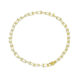 U Shape Chain Necklace with/without CZ Link focal, Sku#EF183