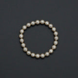 Gray MOP Round Faceted Stretchy Bracelet, Sku#EF381
