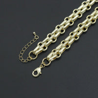Thick Link Chain Necklace with Freshwater Pearl Pendant Necklace, Sku#EF504