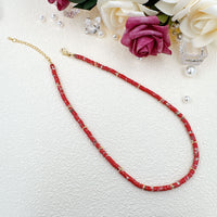 Red Imperial Jasper Heishi Beads Necklace, sku#EF540