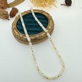 Heishi Mother of Pearl Necklace with Gold Ball spacer, sku# EF549