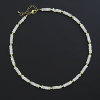 Heishi Mother of Pearl Necklace with Gold Ball spacer, sku# EF549