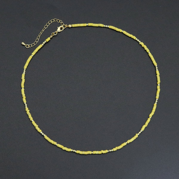 Yellow Color Gemstone tube necklace, sku#EF571