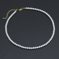 White Pearl Beads Necklace, Sku#EF590