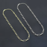 Gold Silver Oval Link Chain Adjustable Necklace , Sku#EF636