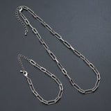 Gold Silver mixed paperclip Chain Necklace , Sku#EF636