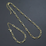 Gold Silver mixed paperclip Chain Necklace , Sku#EF636