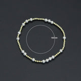 Mixed Size Gold Silver Hematite Ball Beads stretchy Bracelet, Sku#EF642