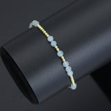 Natural Aquamarine Gold Hematite Stretchy Bracelet, Sku#EF644