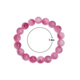 Pink Jade Round Smooth Stretchy Bracelet, Sku#EF645