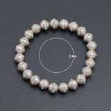 Gray Mother of Pearl with rhinestones inlay stretchy bracelet, sku#EF647