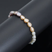 7-8mm Irregular Pearl Strethcy Bracelet, Sku#EF652