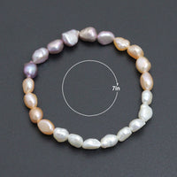 7-8mm Irregular Pearl Strethcy Bracelet, Sku#EF652