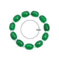 10x14mm Barrel Green Glass Stretchy Bracelet, Sku# EF653