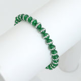 Green MOP with Rhinstone Inlay Stretchy Bracelet, Sku#EF662