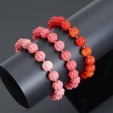 10mm Pumpkin Resin Stretchy Bracelet, Sku#EF665