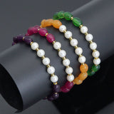 6x9mm Oval Jade Stretchy Bracelet, Sku#EF668