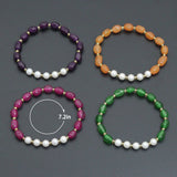 6x9mm Oval Jade Stretchy Bracelet, Sku#EF668